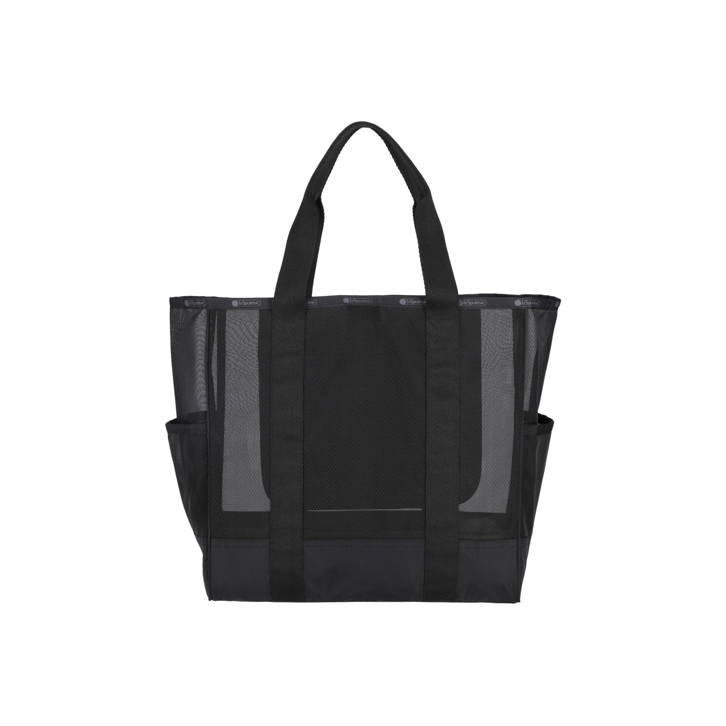 Sheer Large Open Tote Black Sheer