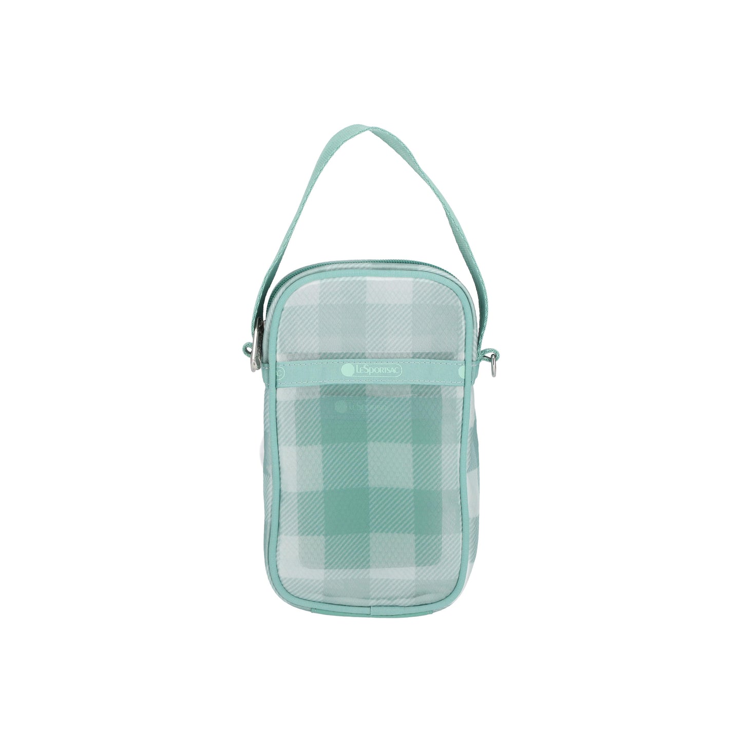 Sheer Mini Phone Crossbody Green Field Gingham Sheer