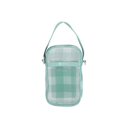 Sheer Mini Phone Crossbody Green Field Gingham Sheer