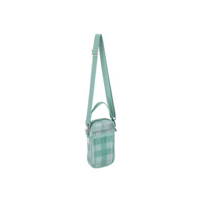 Sheer Mini Phone Crossbody Green Field Gingham Sheer
