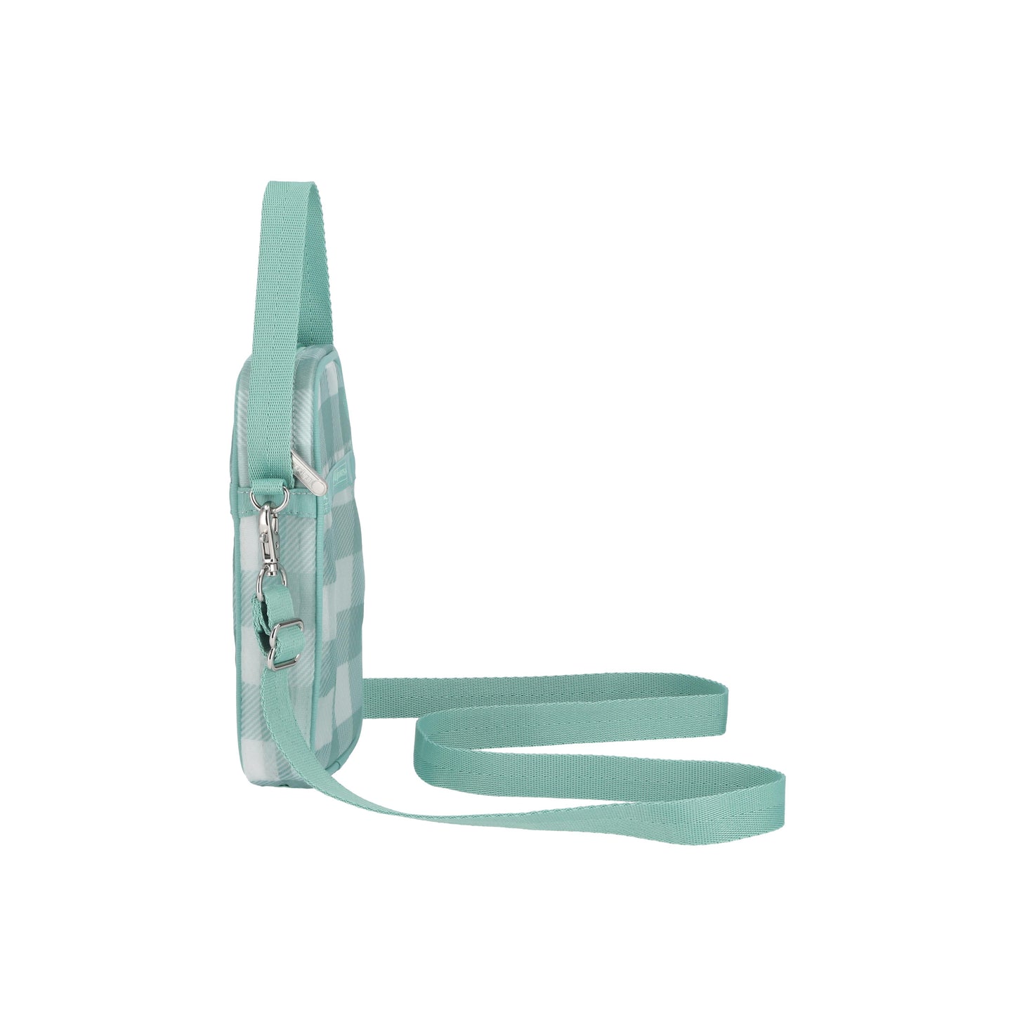 Sheer Mini Phone Crossbody Green Field Gingham Sheer