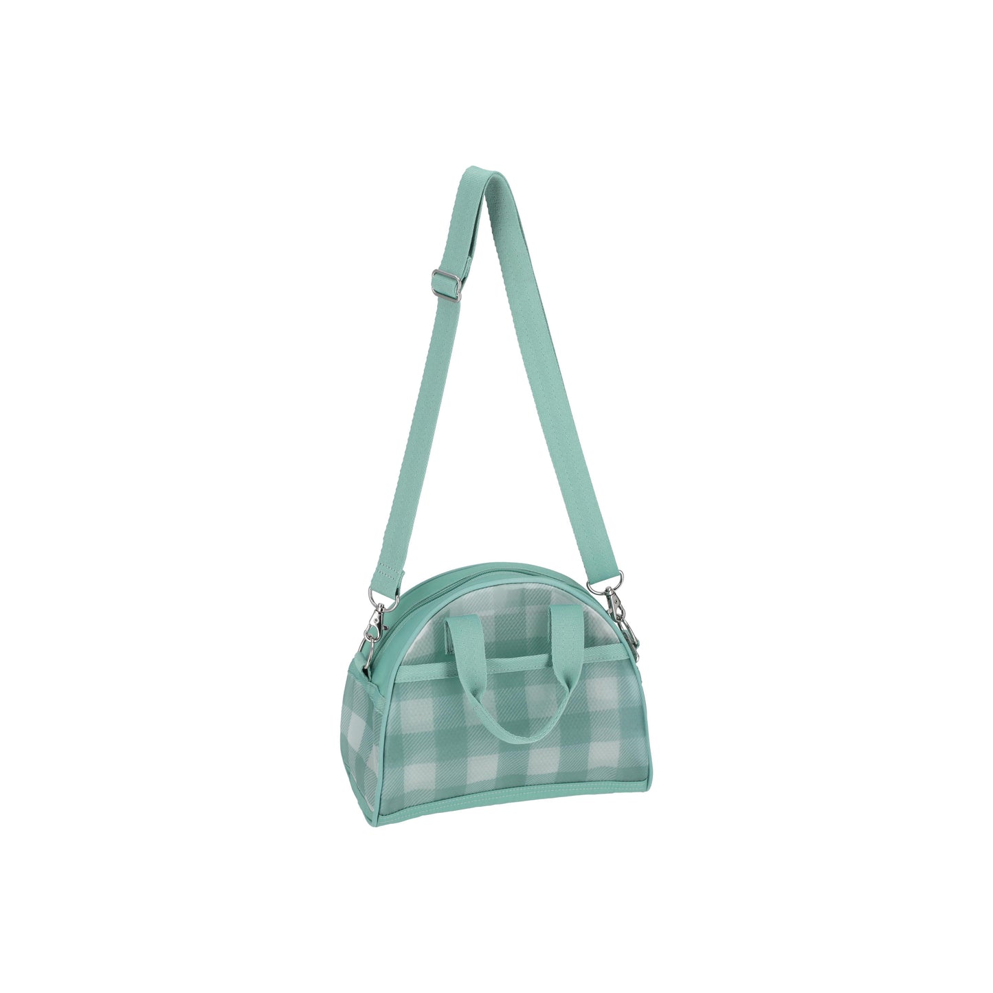 Sheer Round Small Satchel Green Field Gingham Sheer