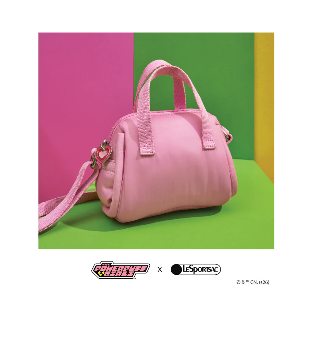 LeSportsac x Powerpuff Girls Puffy Micro Duffel Crossbody Pink Sheen