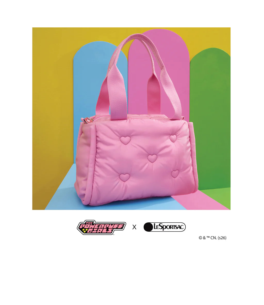 LeSportsac x Powerpuff Girls Puffy Top Handle Tote Pink Sheen
