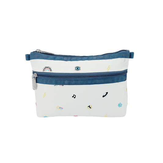 Daydream Embroidery Cosmetic Clutch Pouch
