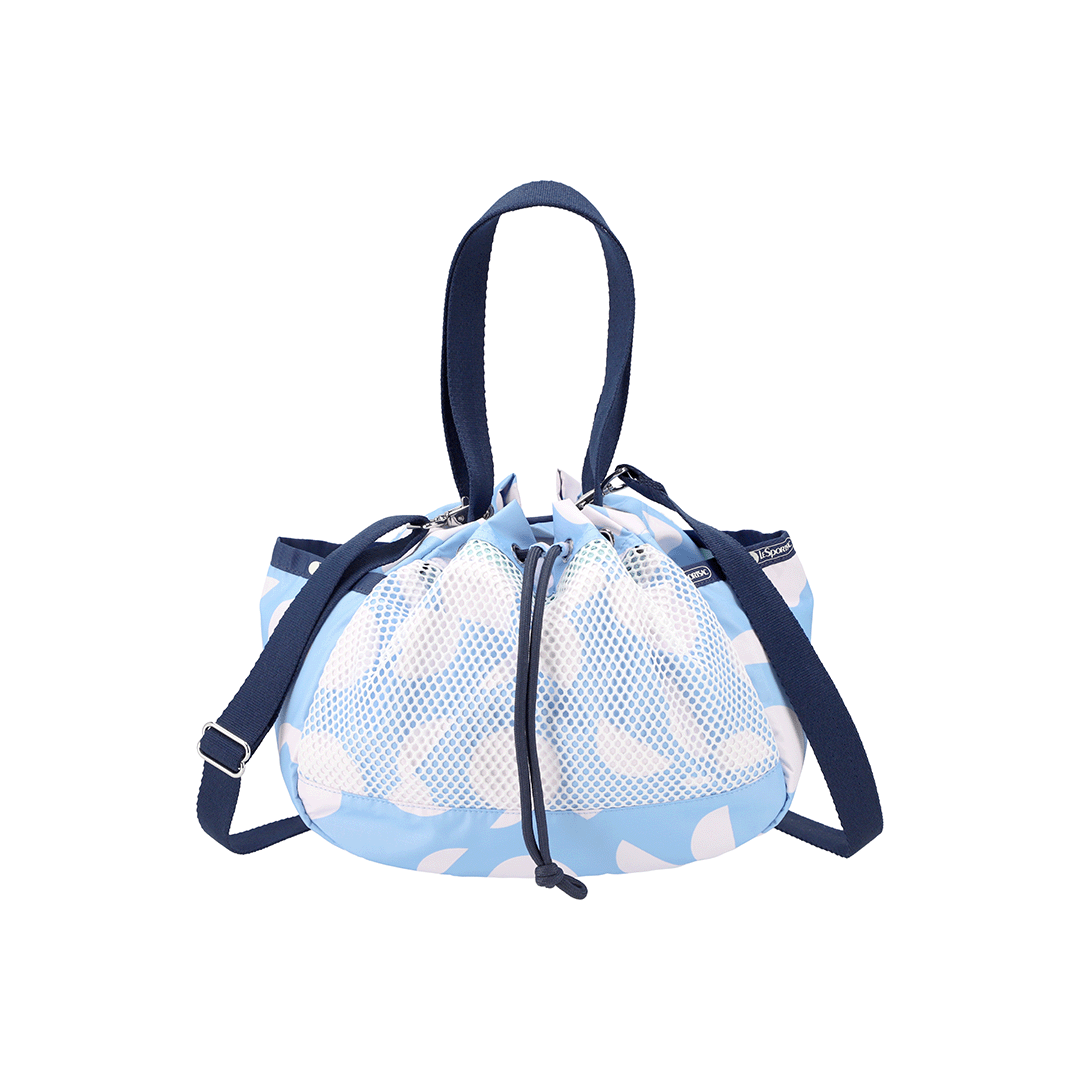 Geometric Sky Drawstring Mesh Bucket Tote Bag