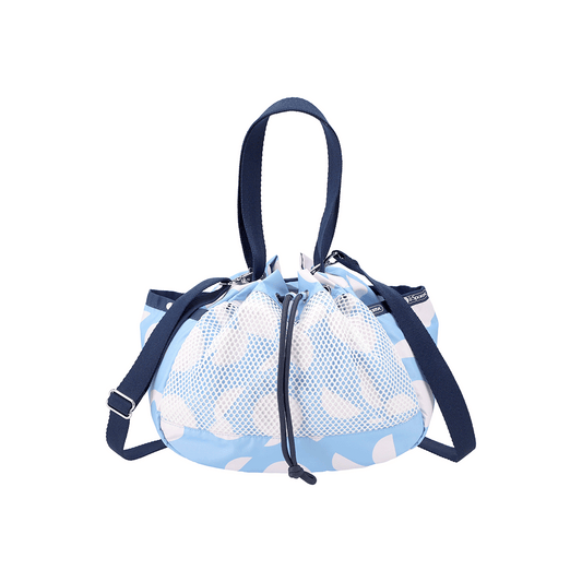 Geometric Sky Drawstring Mesh Bucket Tote Bag
