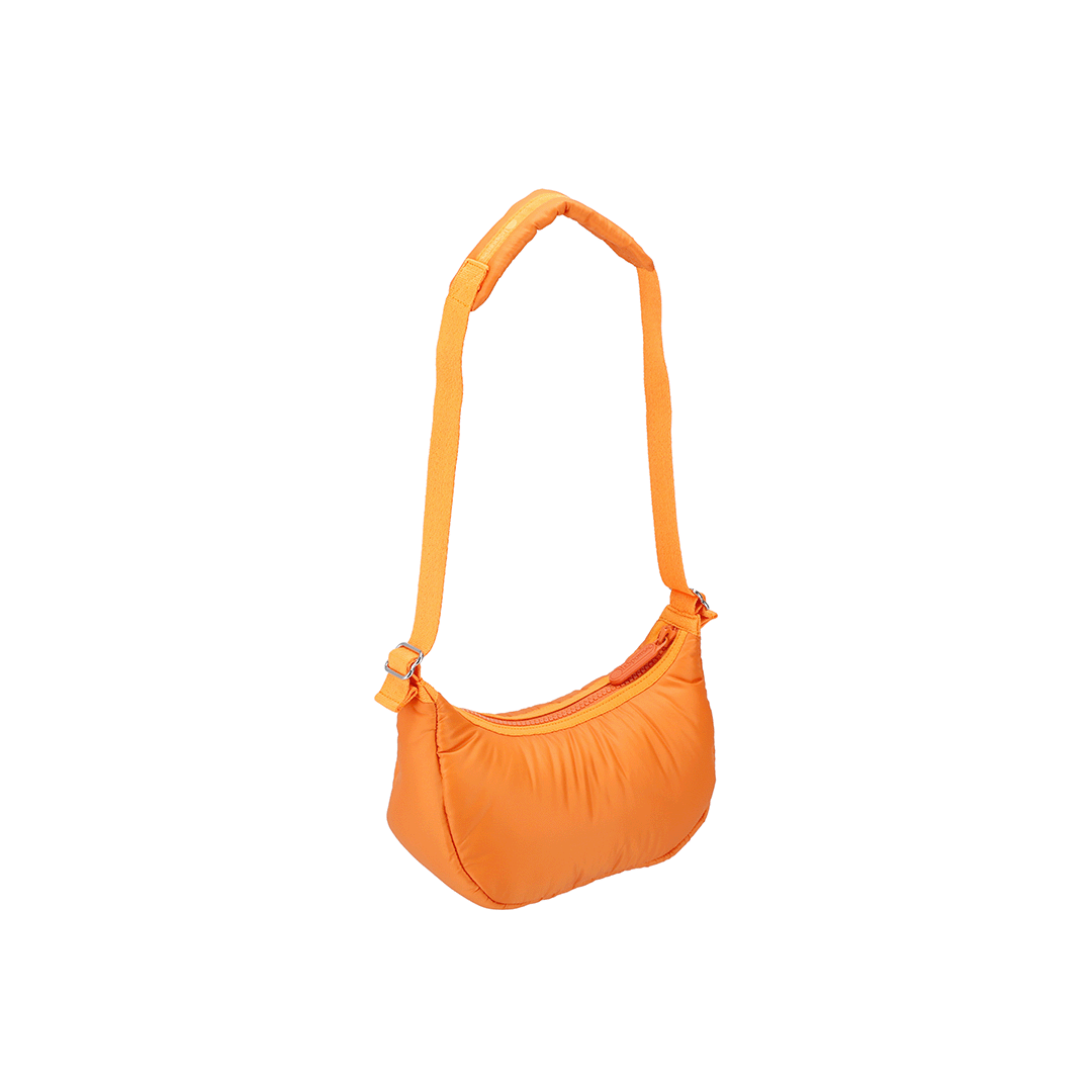 Orange Harvest Sheen Mini Crescent Hobo Bag