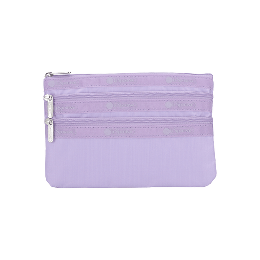 Lavender 3 Zip Cosmetic Pouch