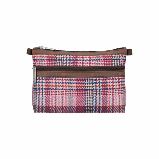 Cosmetic Clutch Pink Rosewood Plaid