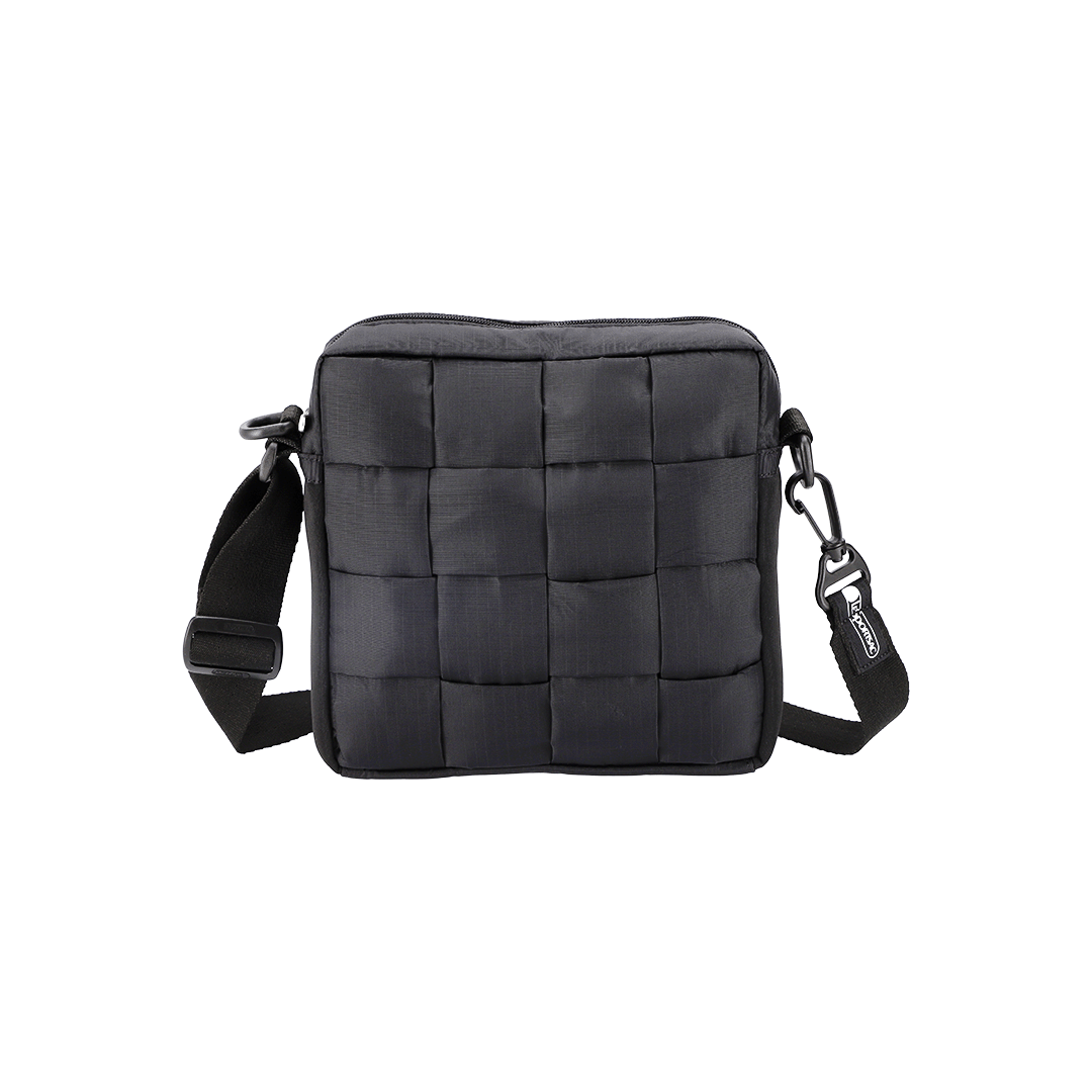 Black Weave Small Convertible Box Bag