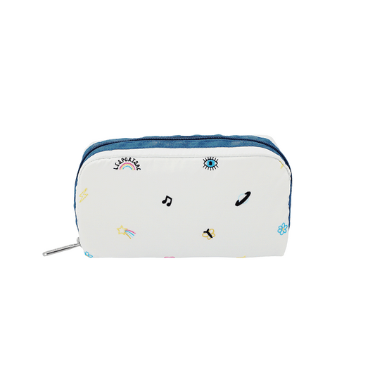 Daydream Embroidery Rectangular Cosmetic Pouch