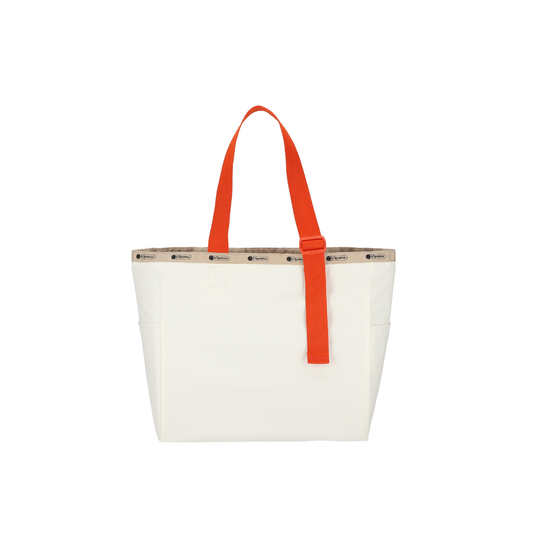 Large Handle Adjustable Tote Meringue/Mandarin Webbing
