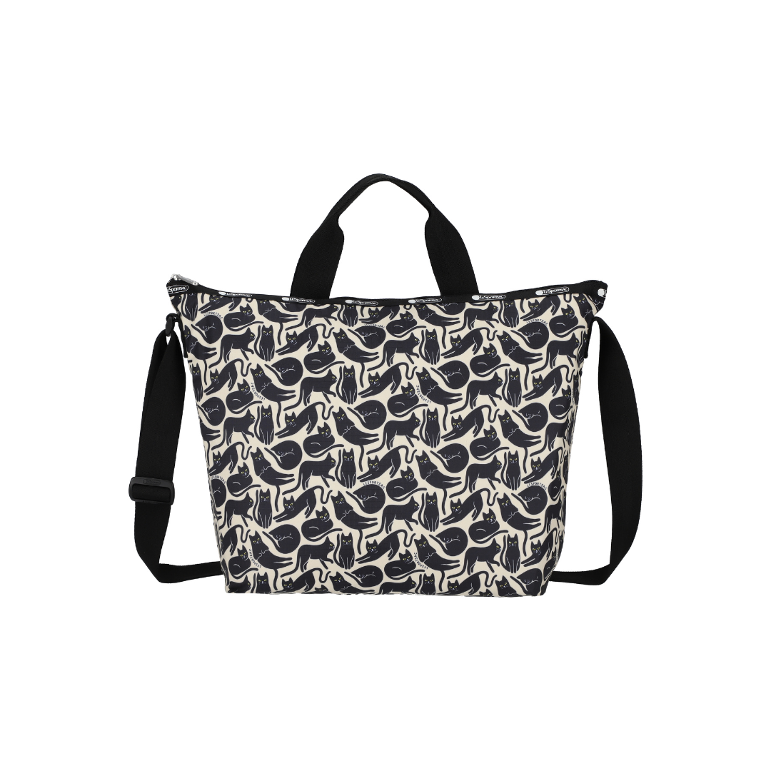 Deluxe Easy Carry Tote Black Cats Silhouette