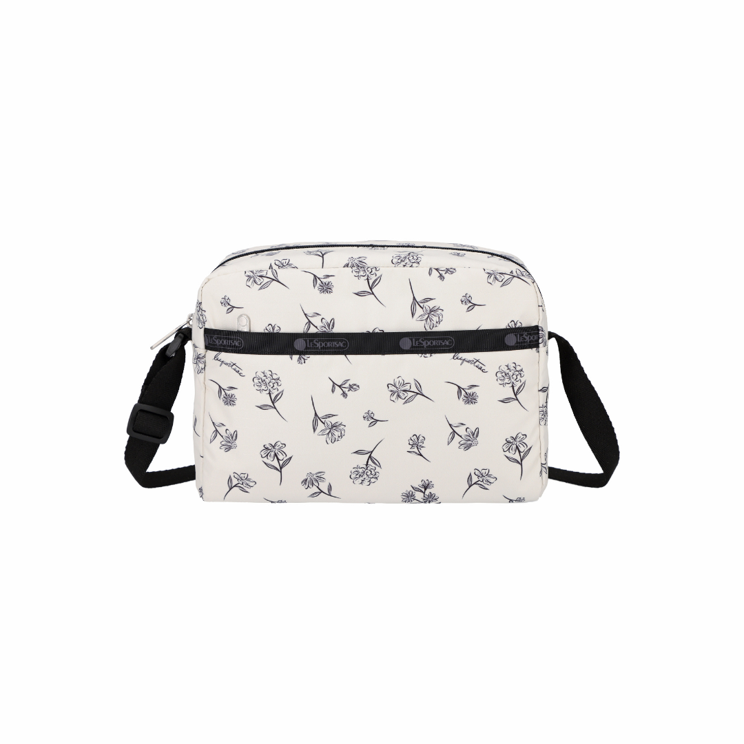 Daniella Crossbody Ink Sketched Floral Ivory
