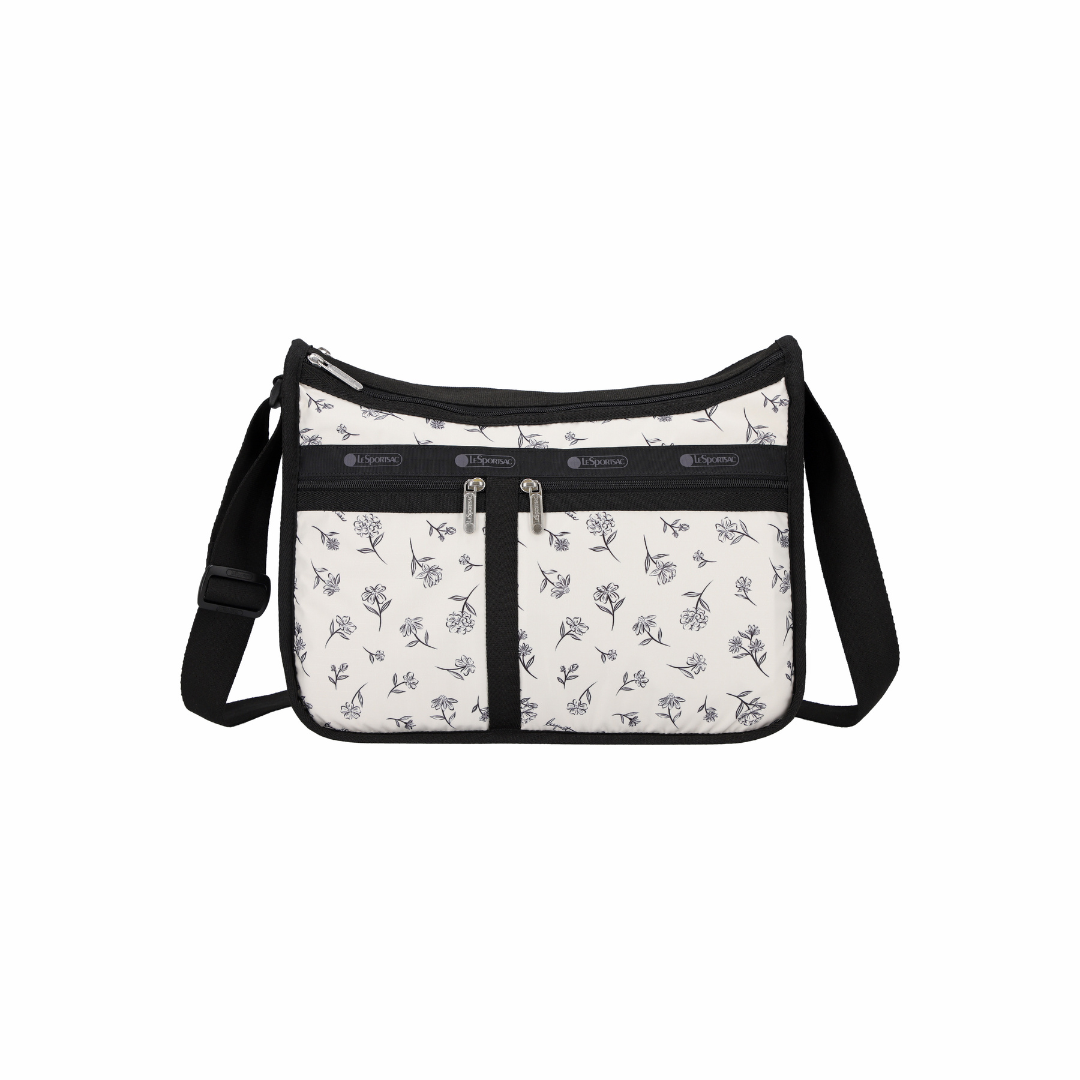Deluxe Everyday Bag Ink Sketched Floral Ivory