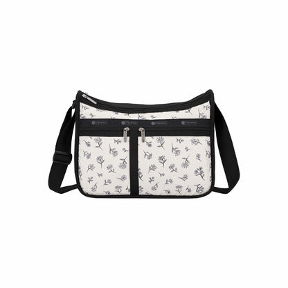 Deluxe Everyday Bag Ink Sketched Floral Ivory