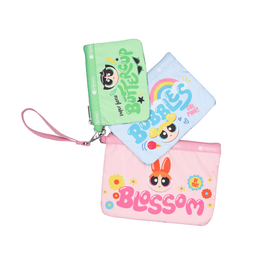 LeSportsac x Powerpuff Girls Wristlet Pouch Set Ppg Wristlet