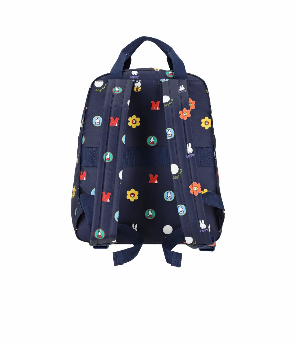 Lesportsac x Miffy Medium E/W Backpack Miffy Navy Polka Dot Acc