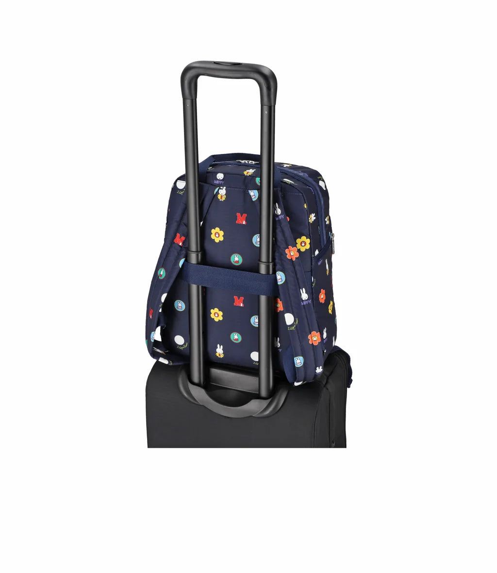 Lesportsac x Miffy Medium E/W Backpack Miffy Navy Polka Dot Acc