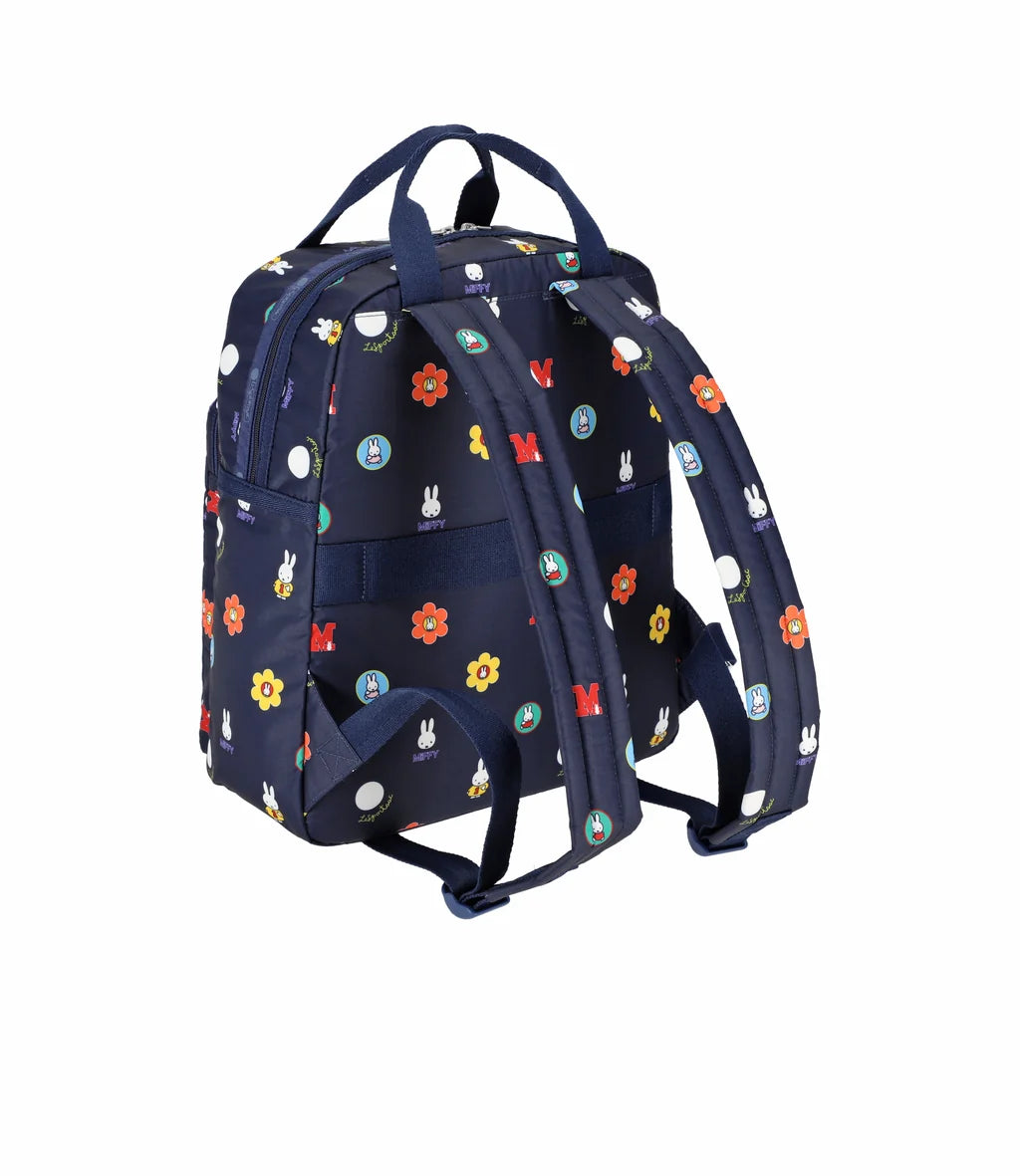Lesportsac x Miffy Medium E/W Backpack Miffy Navy Polka Dot Acc