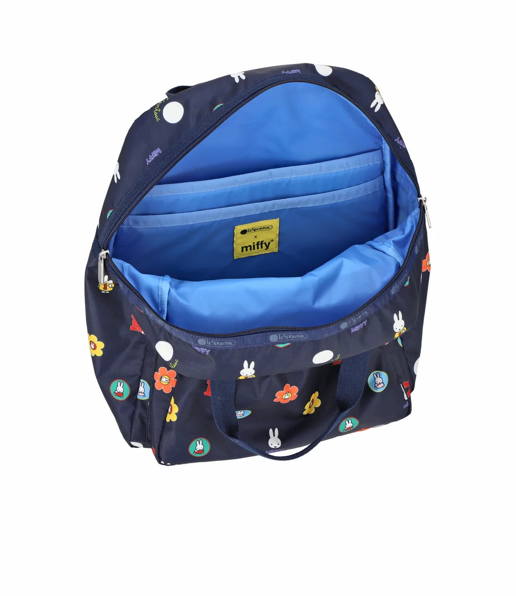 Lesportsac x Miffy Medium E/W Backpack Miffy Navy Polka Dot Acc