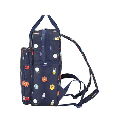 Lesportsac x Miffy Medium E/W Backpack Miffy Navy Polka Dot Acc