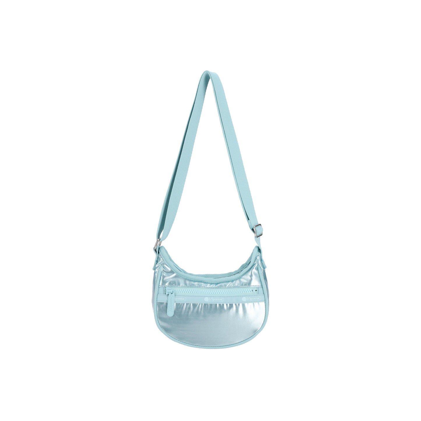 Mini Hobo Crossbody Aqua Blue Shine