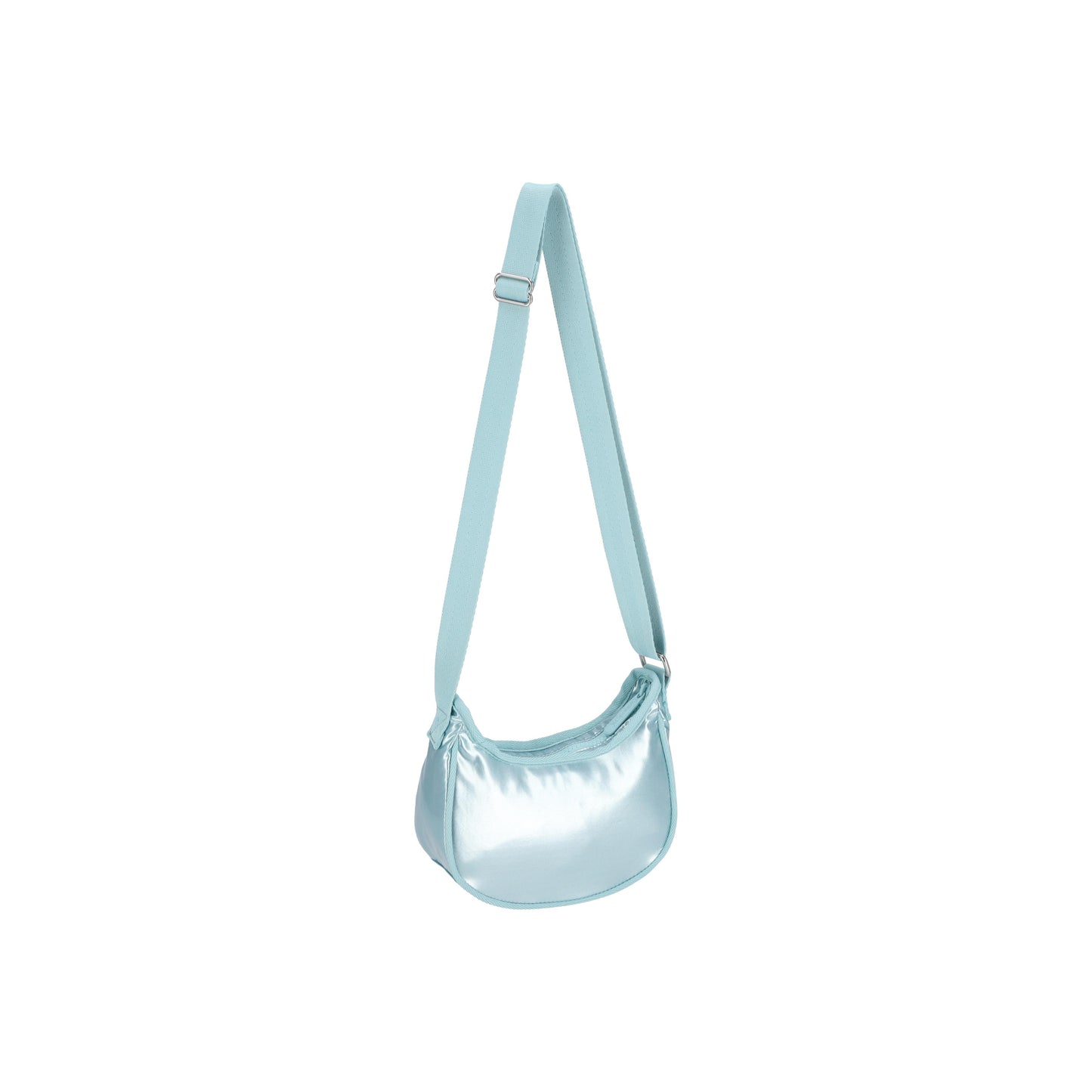 Mini Hobo Crossbody Aqua Blue Shine