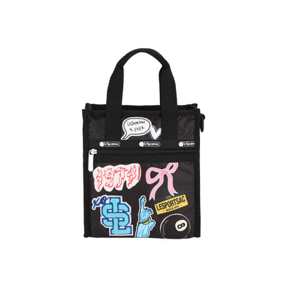 Mini N/S Tote Patchwork Black