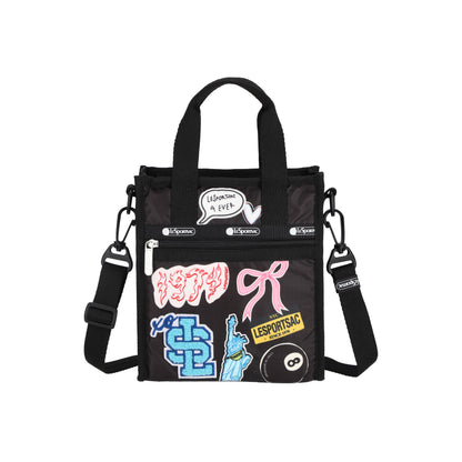 Mini N/S Tote Patchwork Black