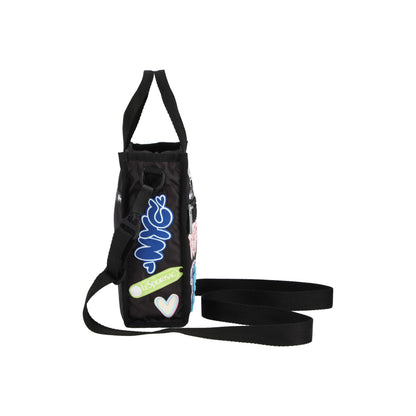 Mini N/S Tote Patchwork Black