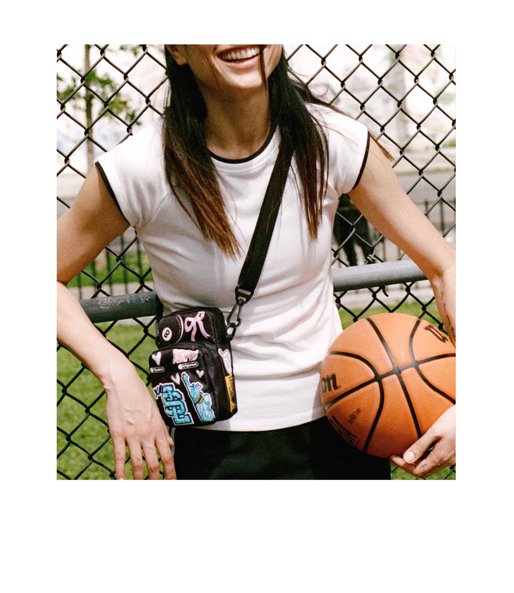 Mini Phone Crossbody Patchwork Black