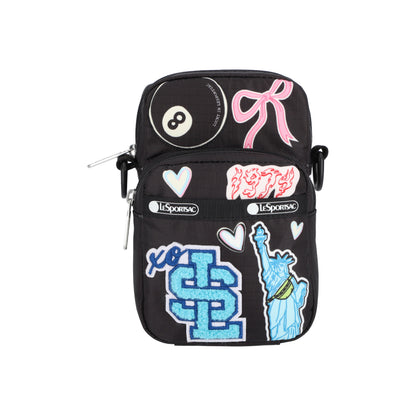 Mini Phone Crossbody Patchwork Black