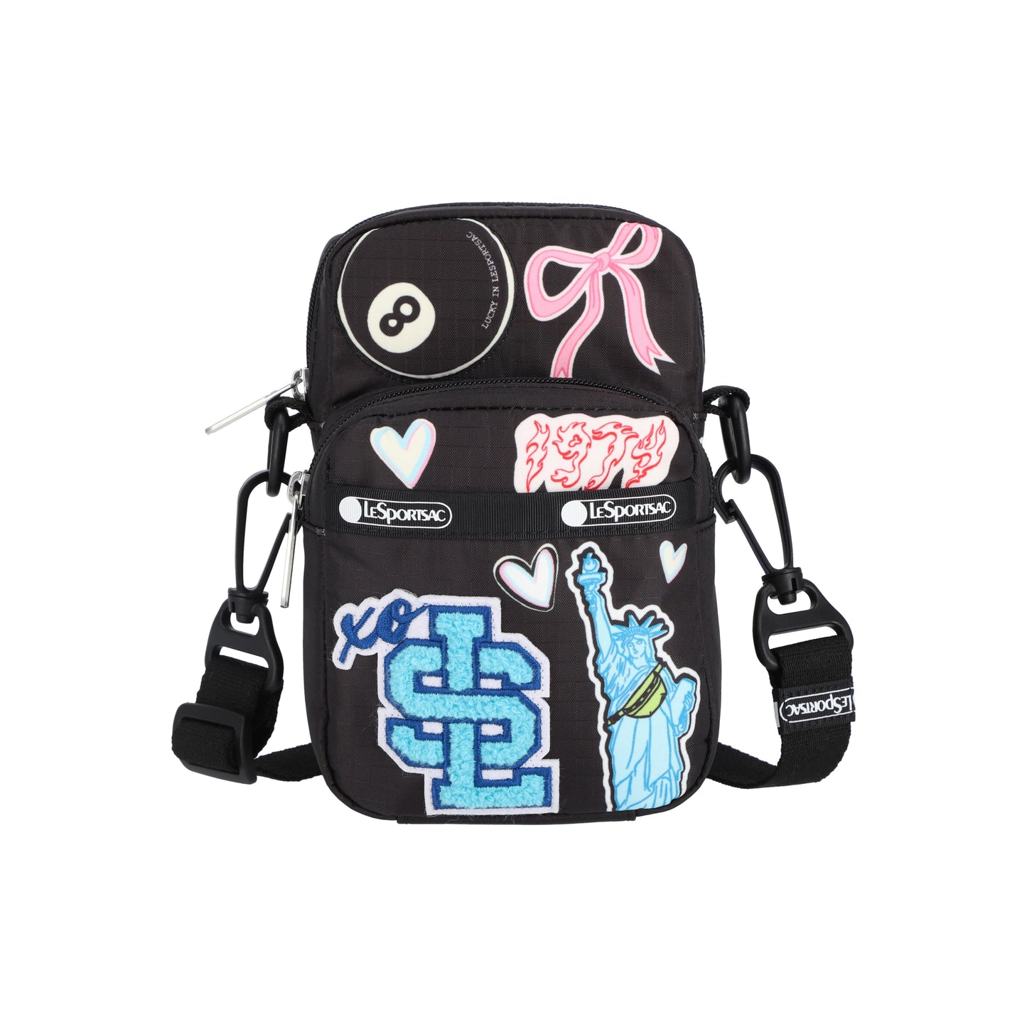 Mini Phone Crossbody Patchwork Black