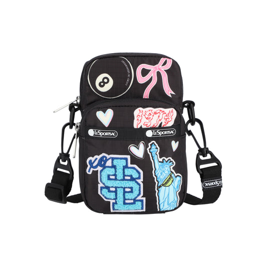 Mini Phone Crossbody Patchwork Black