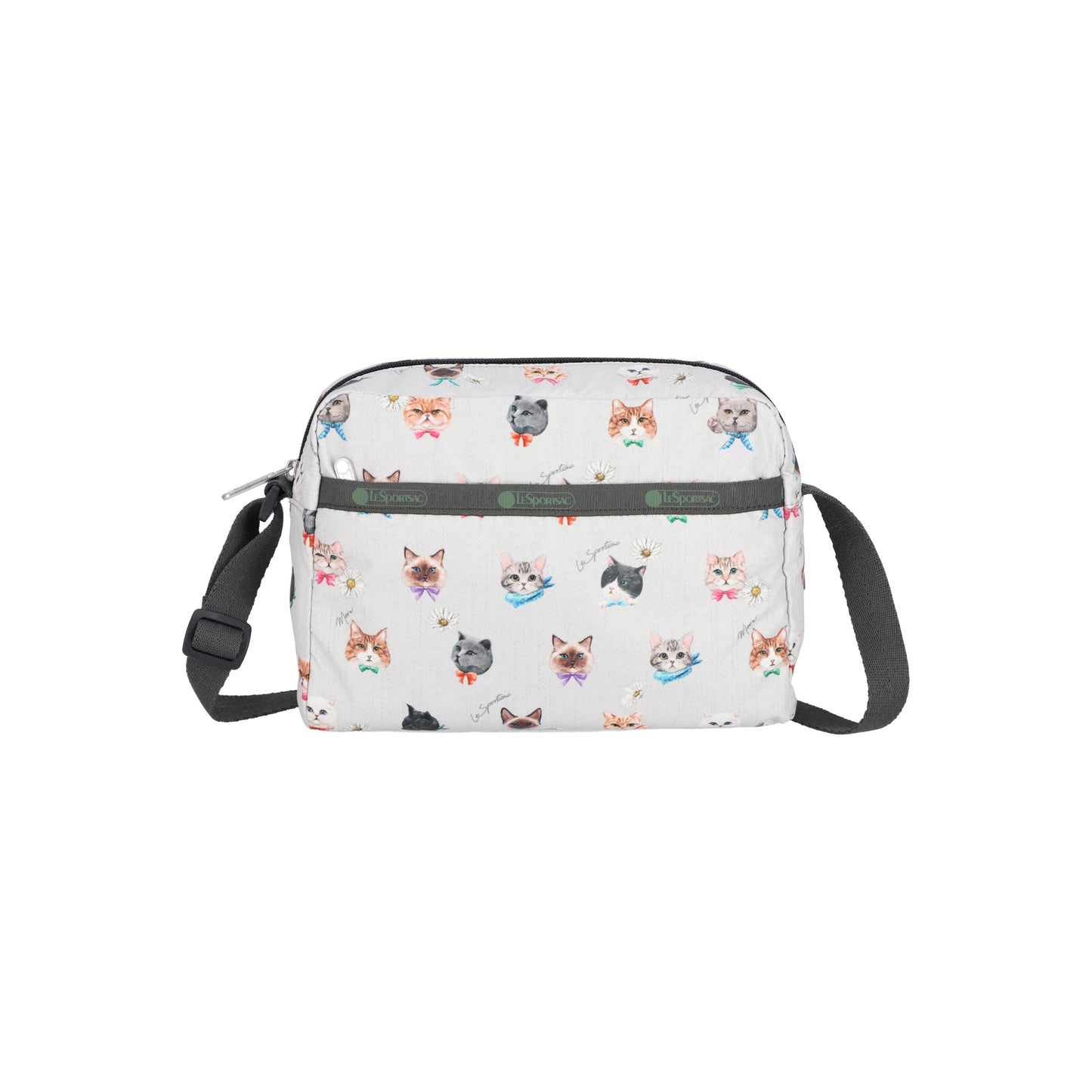 Daniella Crossbody Playful Cats Cool Gray