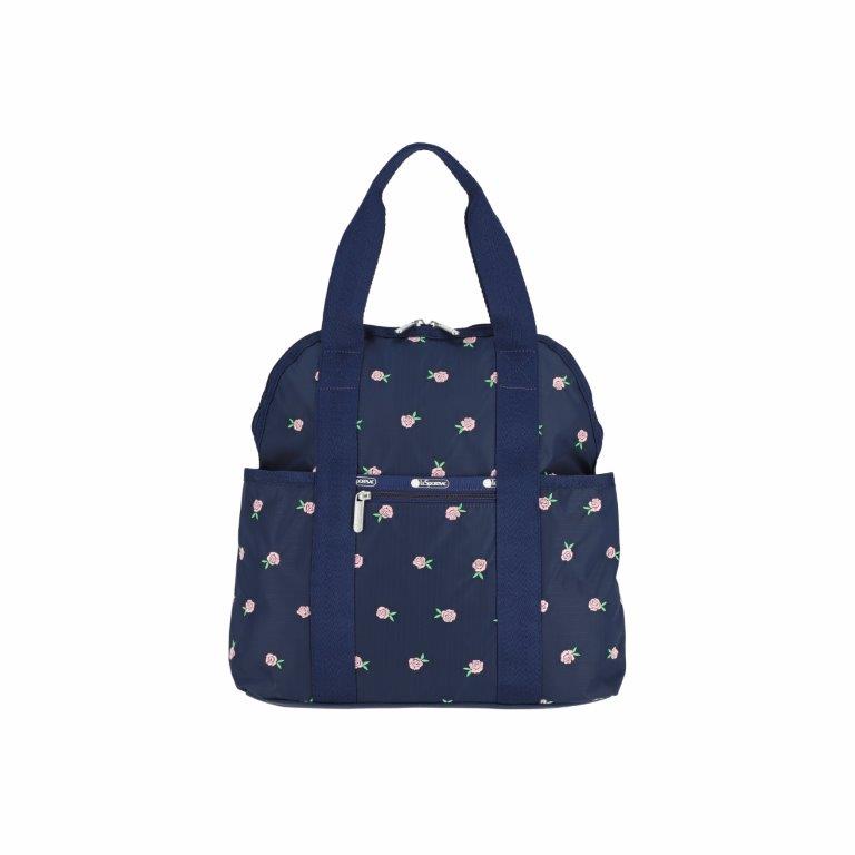 Double Trouble Backpack Pink Roses Embroidery