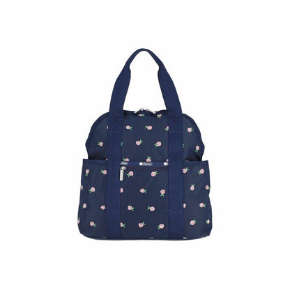 Double Trouble Backpack Pink Roses Embroidery