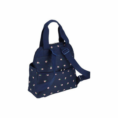 Double Trouble Backpack Pink Roses Embroidery