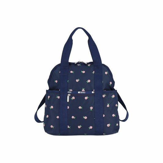 Double Trouble Backpack Pink Roses Embroidery