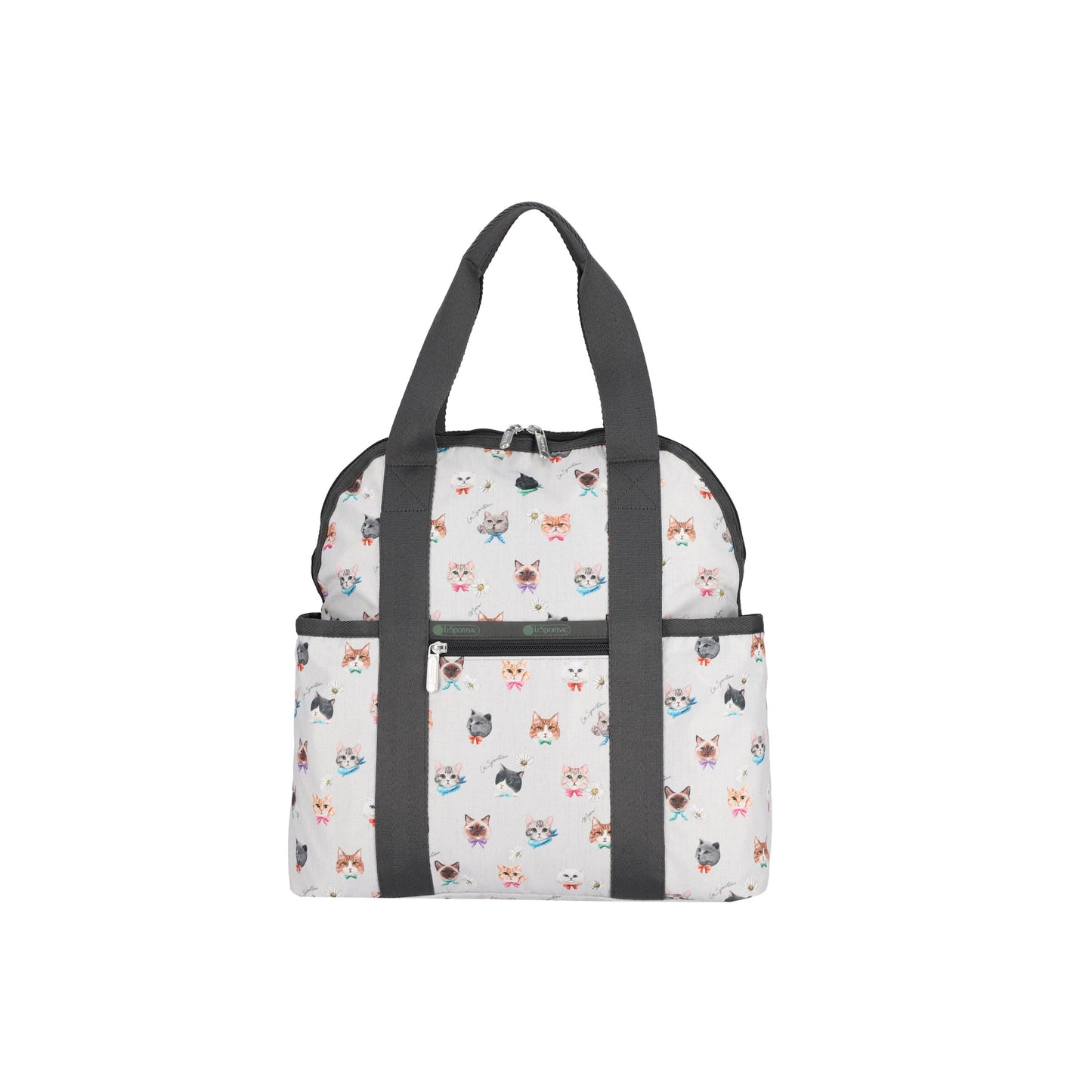 Double Trouble Backpack Playful Cats Cool Gray