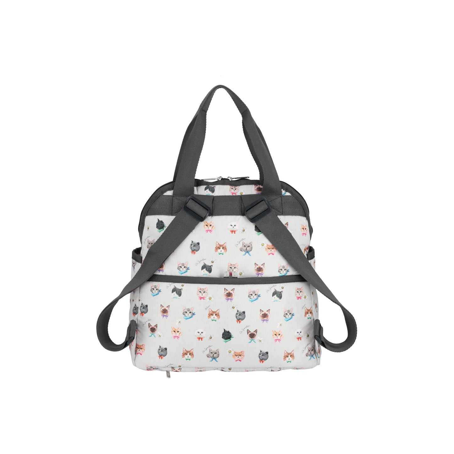 Double Trouble Backpack Playful Cats Cool Gray