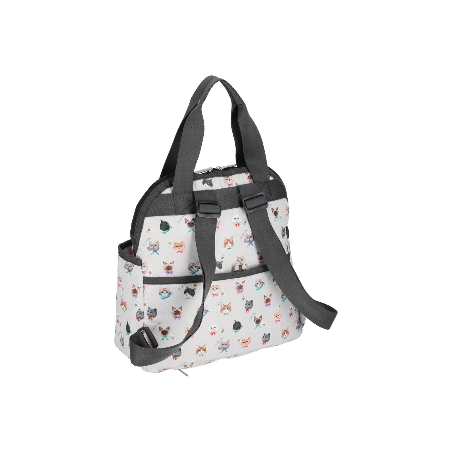 Double Trouble Backpack Playful Cats Cool Gray