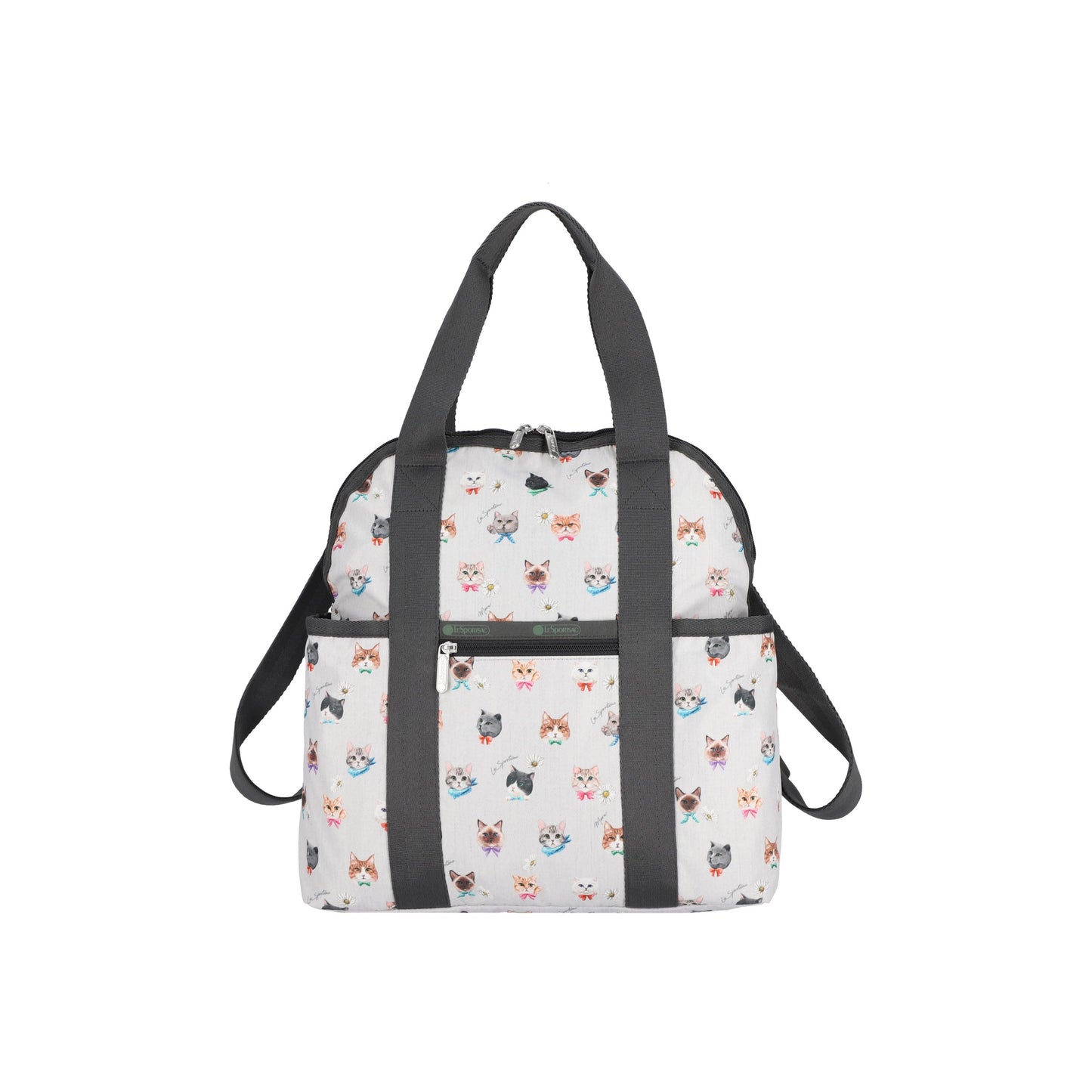 Double Trouble Backpack Playful Cats Cool Gray