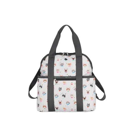 Double Trouble Backpack Playful Cats Cool Gray