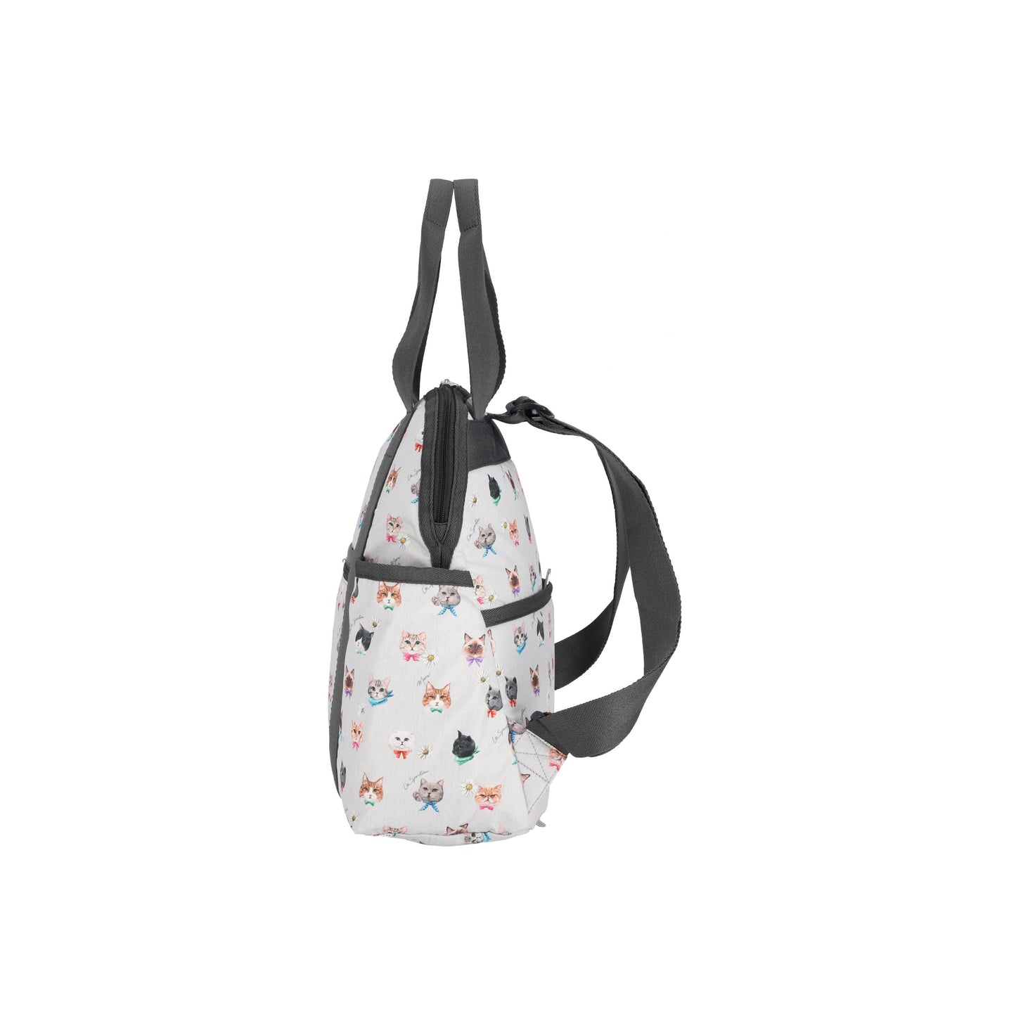 Double Trouble Backpack Playful Cats Cool Gray