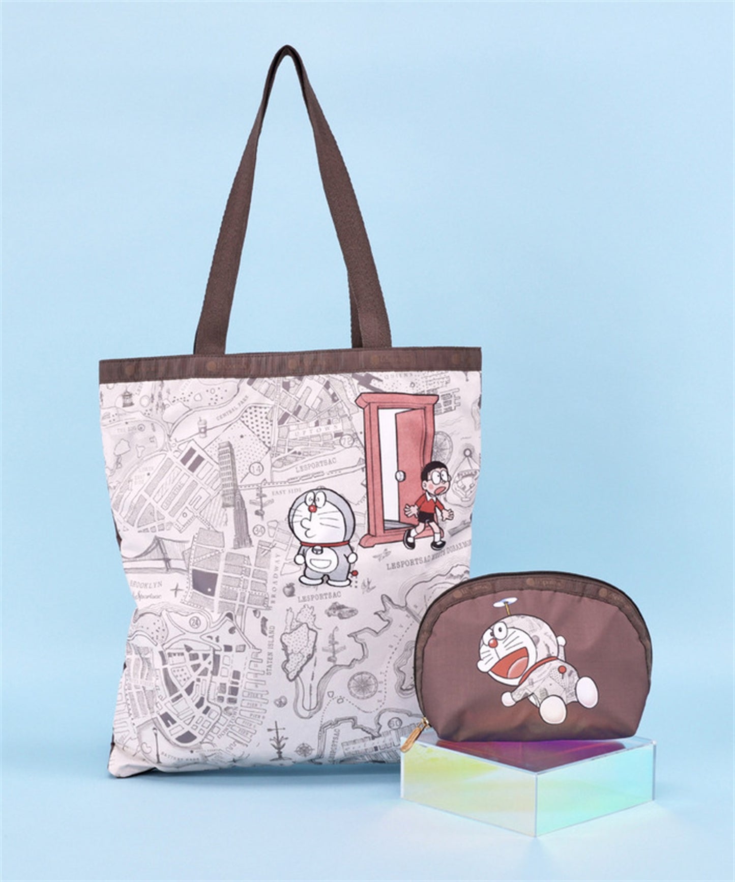 LeSportsac x Doraemon Large Emerald Tote Doraemon In NYC