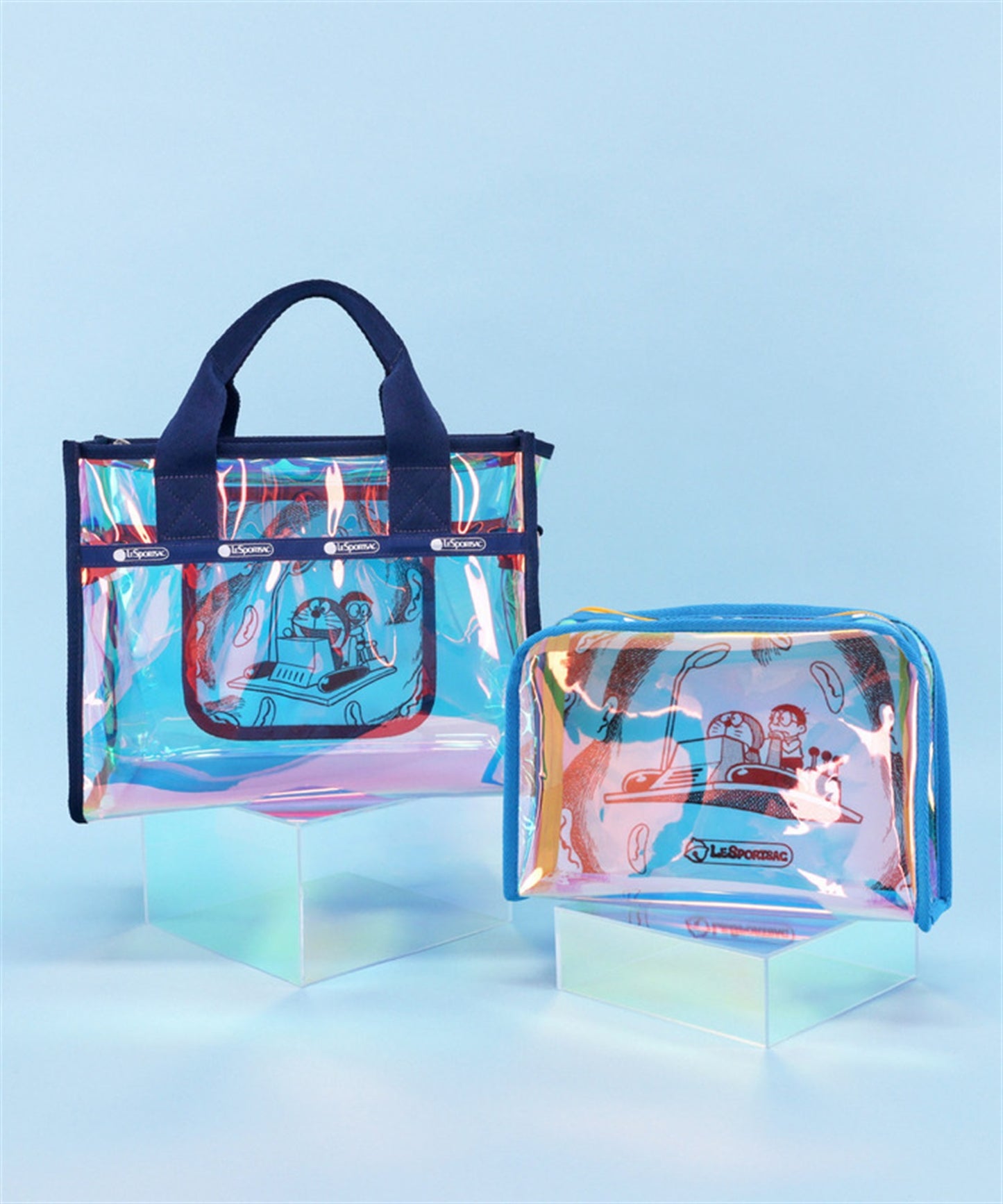 LeSportsac x Doraemon Clear Large Rectangular Cosmetic Time Machine