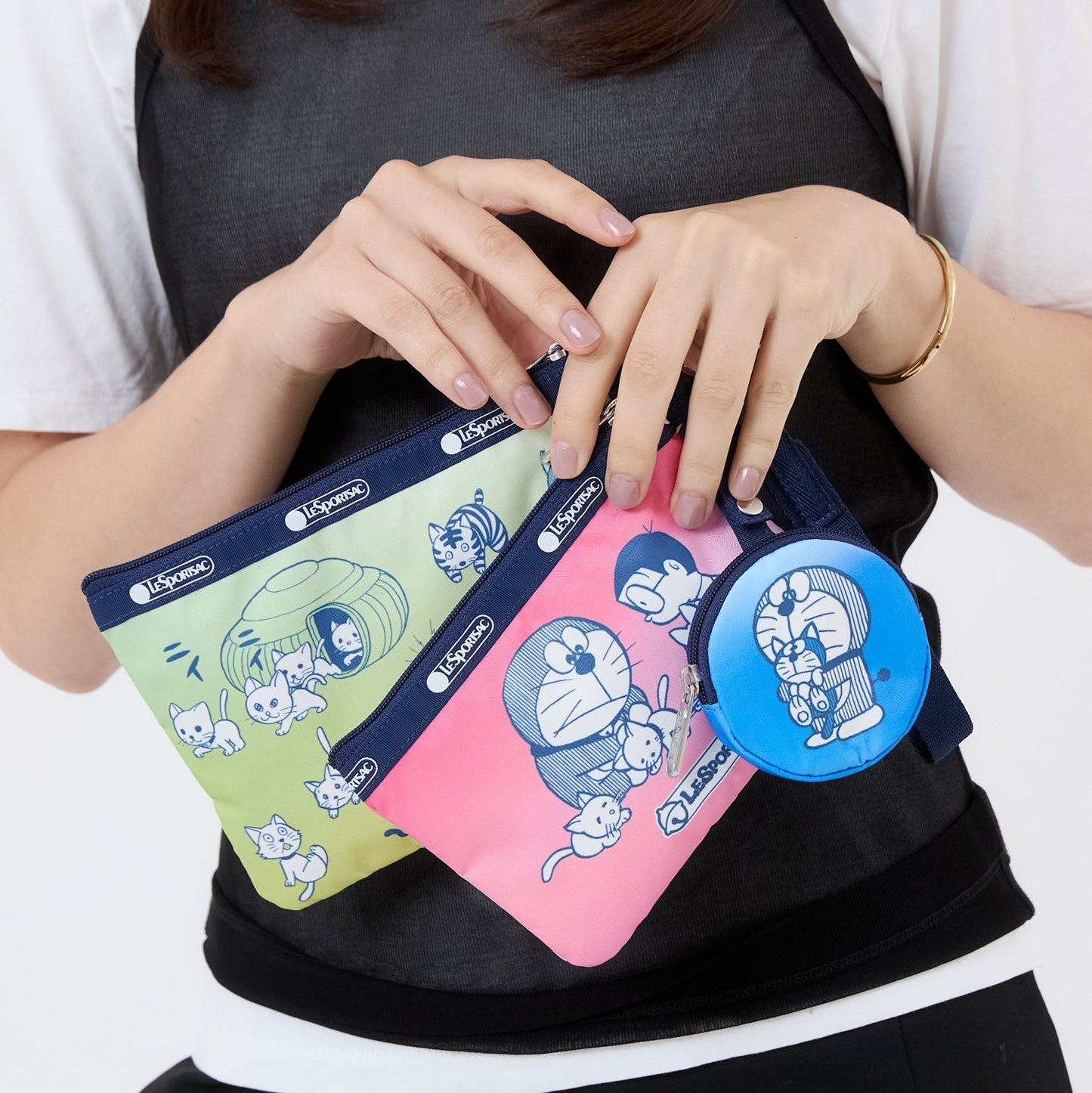 LeSportsac x Doraemon Wristlet Pouch with Round Charm
